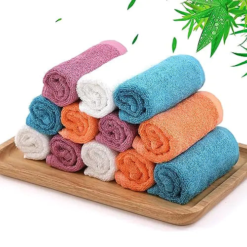 Dish Cloths 12 Pack 10x14 inch Small Kitchen Washcloths for Washing Dishes Lint Free Fast Dry Reusable Cleaning Cloth Ultra Soft & Scratch Free Terry Dish Rag Easy to Rinse Multicolor Dishcloths