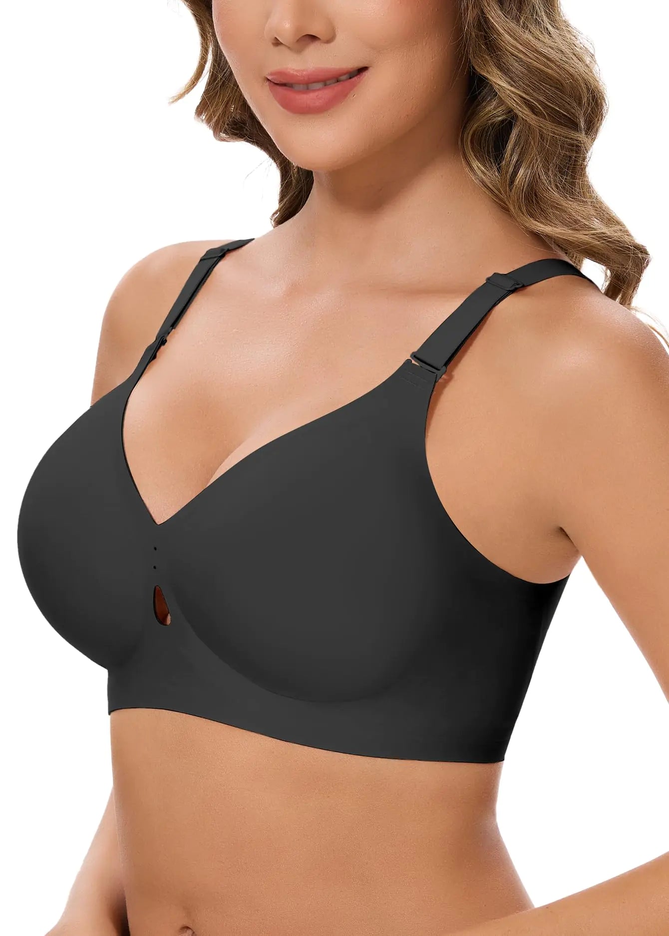 Bras for Women No Underwire Wireless Seamless Bra Push Up Full Coverage Bralettes Comfortable Everyday Black