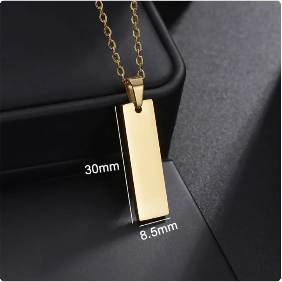 Stainless Steel Military-Style Engraved Necklace