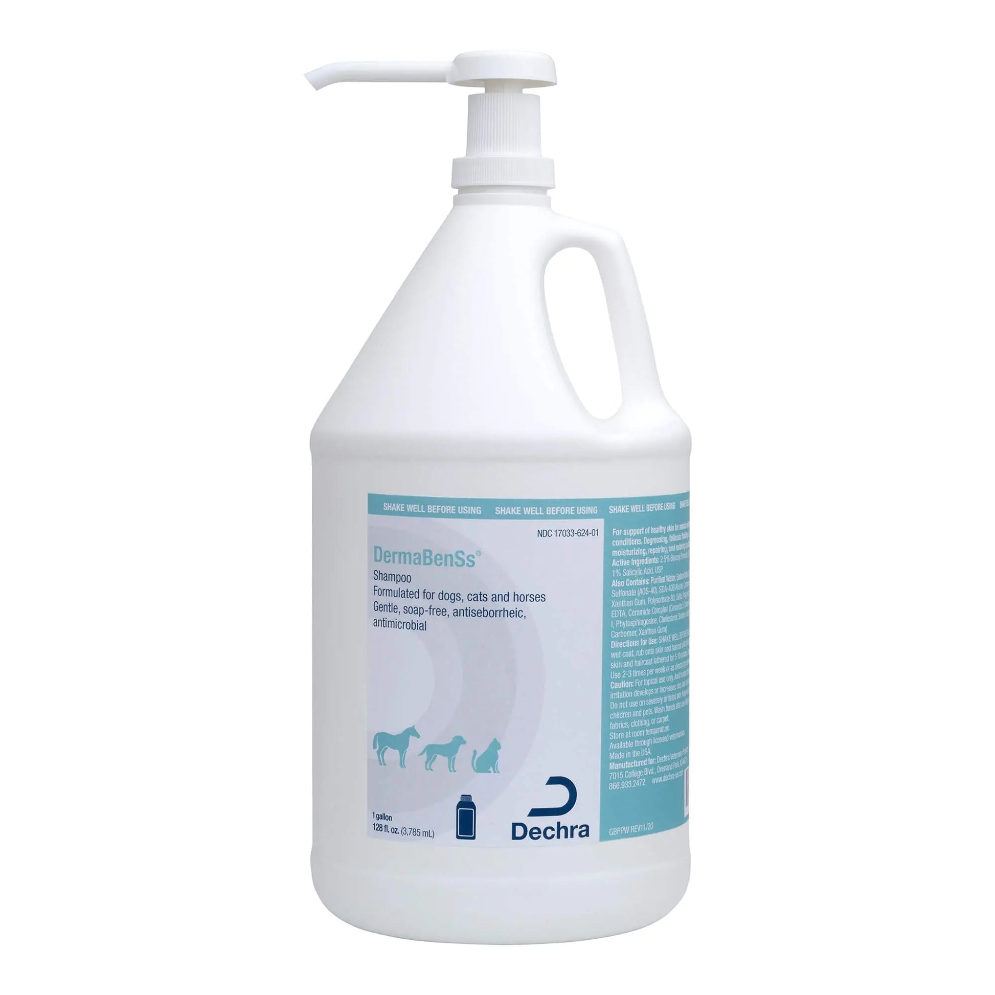 DermaBenSs Shampoo for Dogs Cats and Horses Gallon