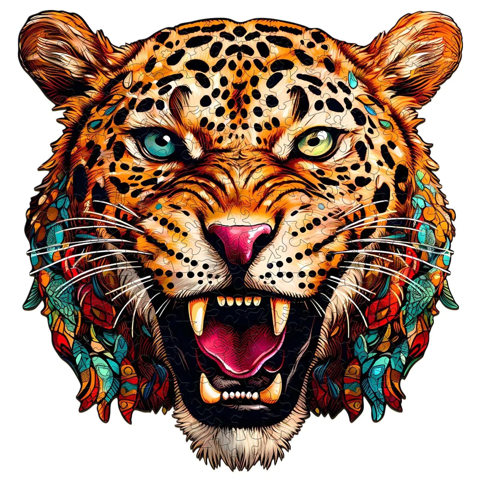 BLUMUZE Wooden Puzzle for Adult L Size Wooden Jigsaw Puzzle Animal Jigsaw Puzzles Adults Agile Leopard Wooden Puzzle - A3-13.3 * 13.7in - 280pcs