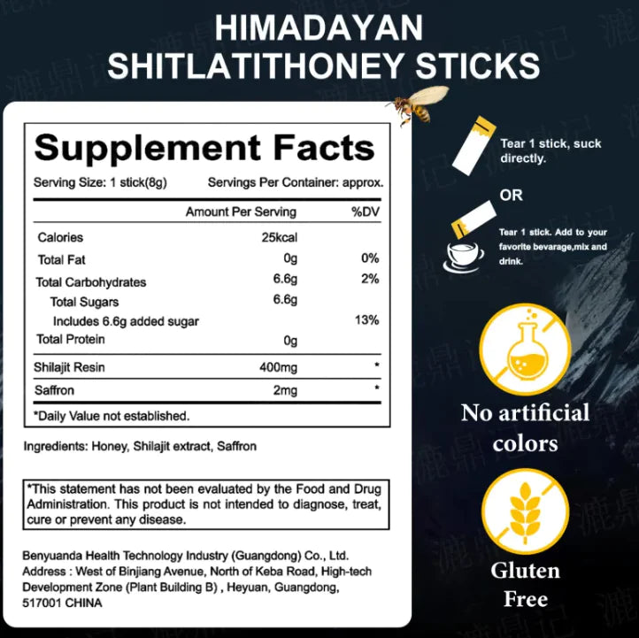 Himalayan Shilajit Honey Sticks (30 Sticks)