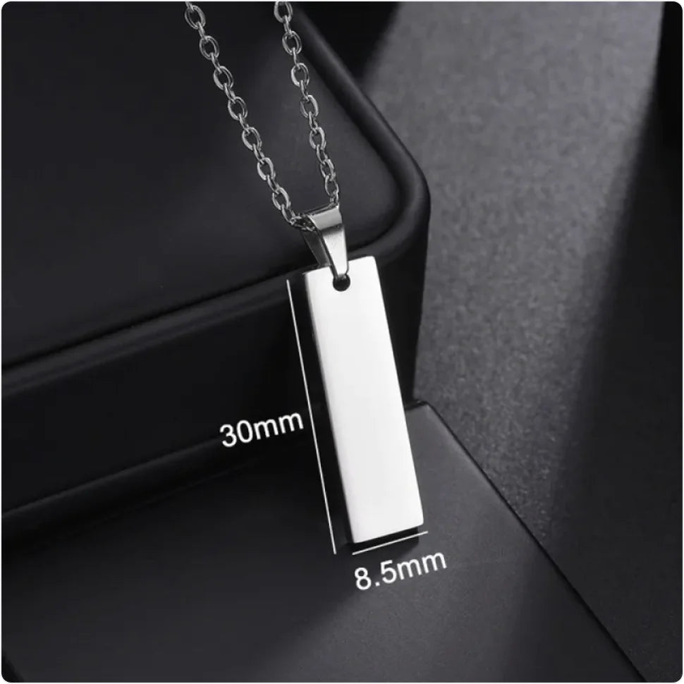 Stainless Steel Military-Style Engraved Necklace