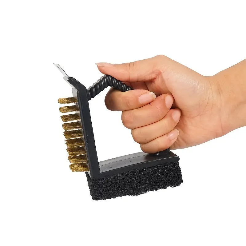 3-in-1 Stainless Steel BBQ Cleaning Brush Tool