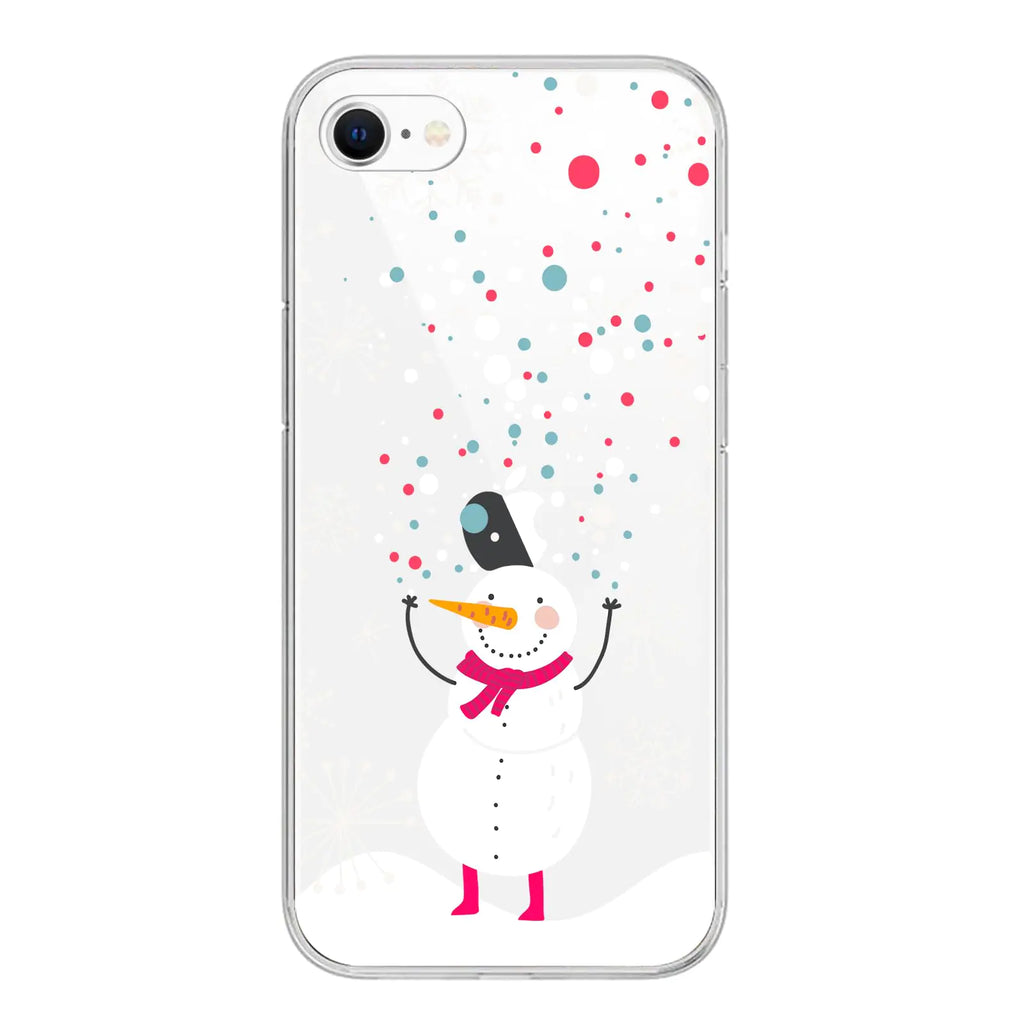 Blingys for iPhone SE Case (3rd gen) 2022/iPhone SE Case (2nd gen) 2020/iPhone SE Case 2016 (4.7inch) Fun Style Transparent Soft TPU Clear Case Compatible for iPhone SE Series (Happy Snowman)
