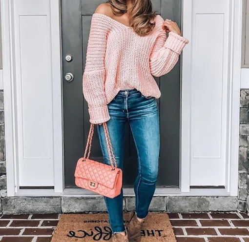 Loose Back Sweater Top