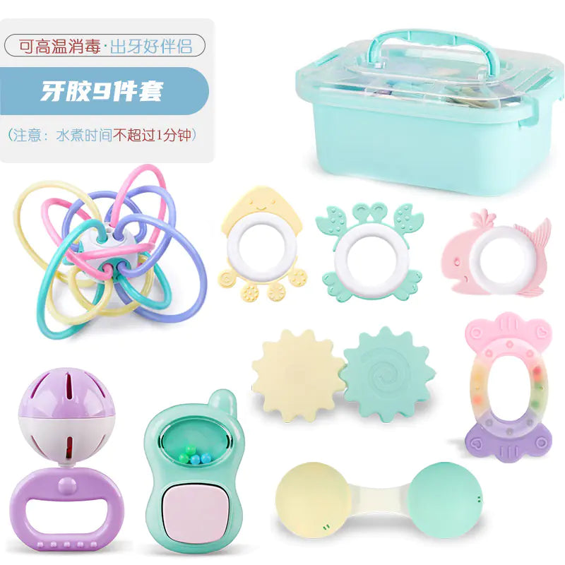 Soft Rubber Baby Grasp Ball Rattle - Sensory Toy
