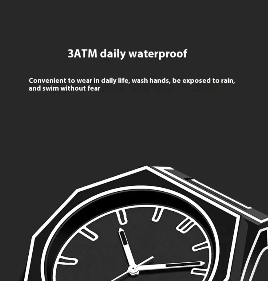 Men's Waterproof Quartz Watch with Silicone Dial