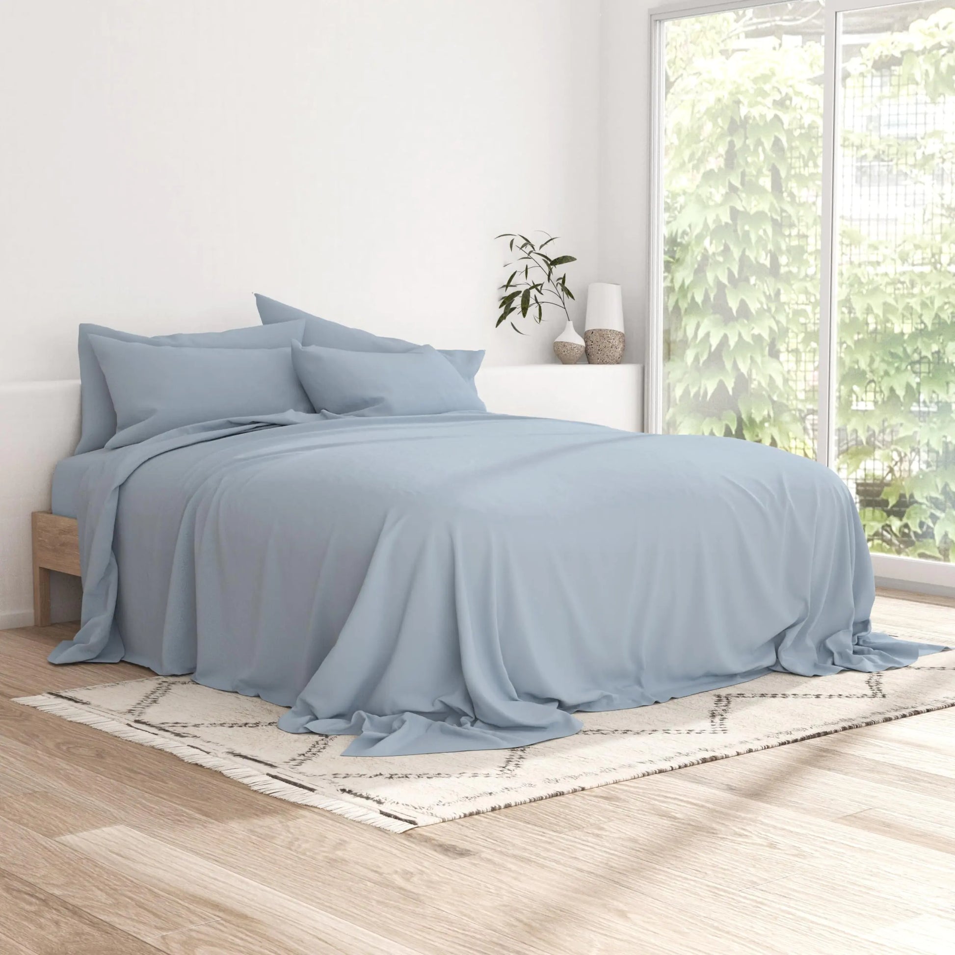 LINENS & HUTCH Sheet Set 6-Piece Microfiber Pastel Ultra Soft Bedding