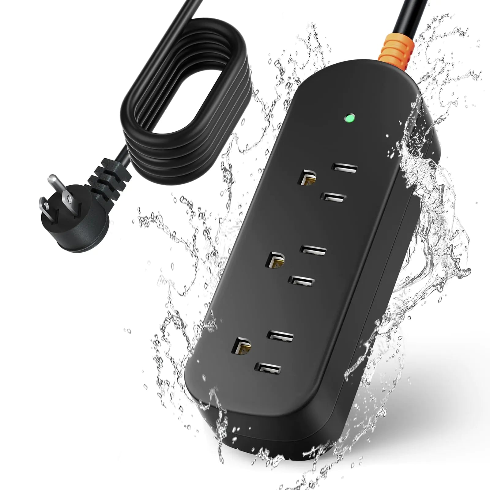 Outdoor Extension Cord Waterproof Heavy Duty Extension Cord Power Strip Waterproof (6 FT)
