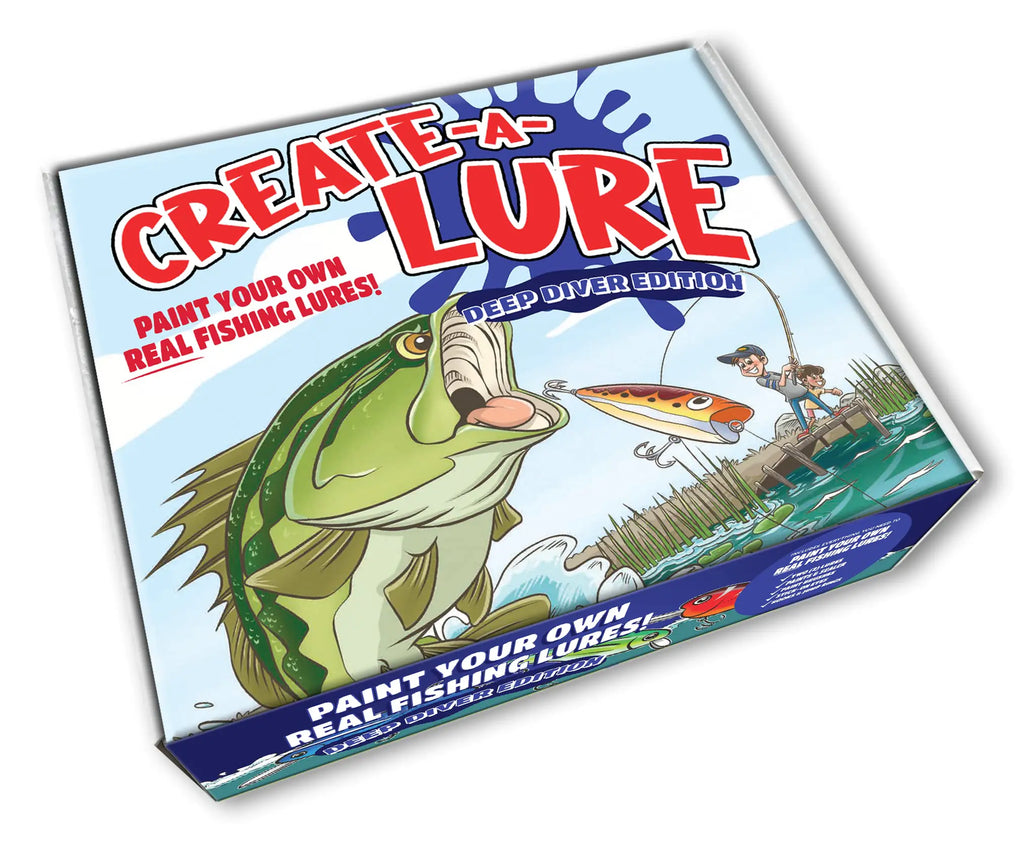 Create-A-Lure Deep Diver Edition: Kid-Friendly Activity and Lure Making Kit - Includes Paint Brushes and 2 Lures - Perfect Arts and Crafts for Kids Tackle Box and Fishing Gear Must-Have