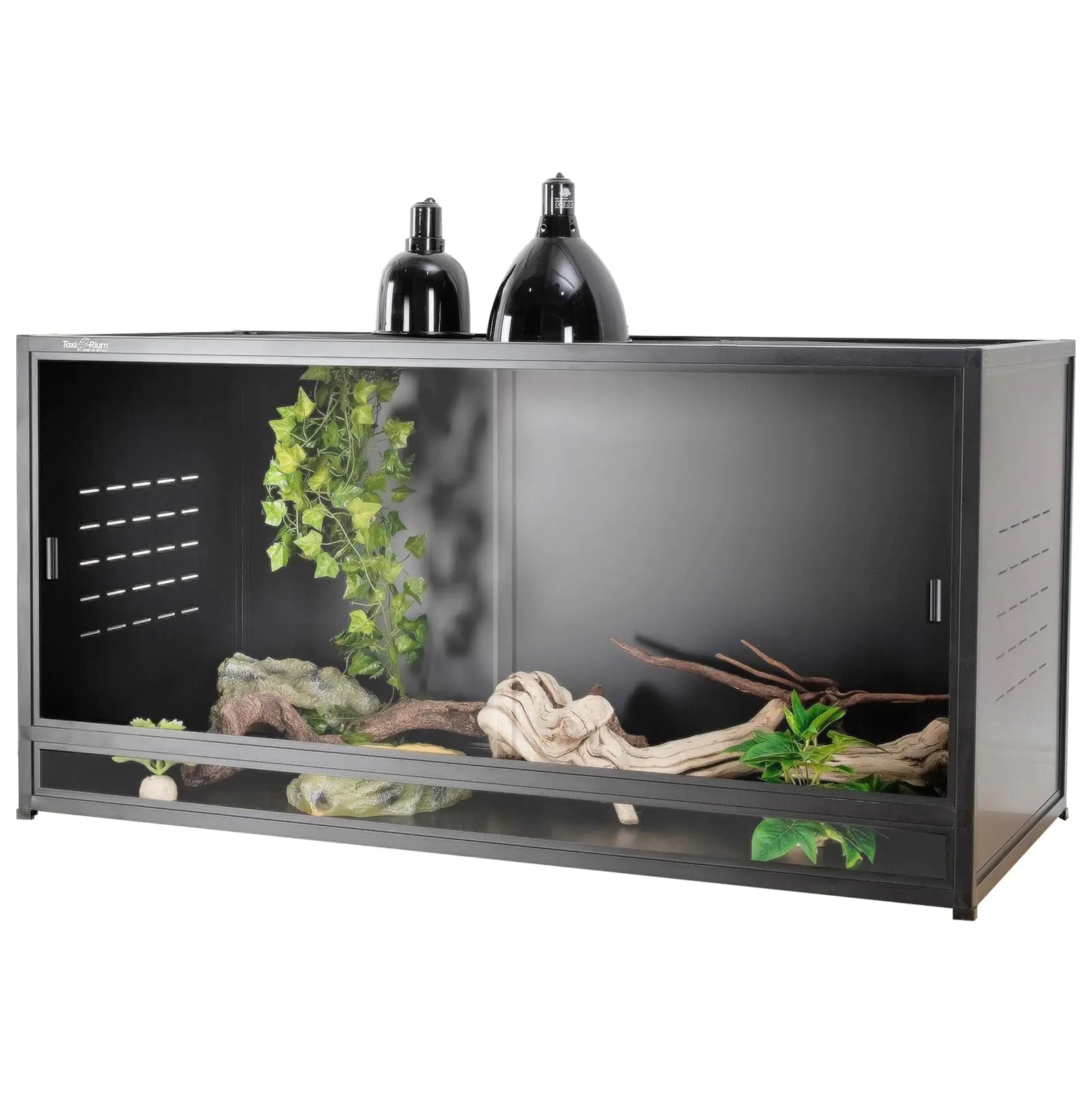 ToxiRium Reptile Terrarium 120 Gallon Large PVC Enclosure Breeding Tank for Bearded Dragon Gecko Lizard Snake Wide Breeding Lounge Vivarium Area with Ventilation Suit for Juvenile to Adult Reptiles