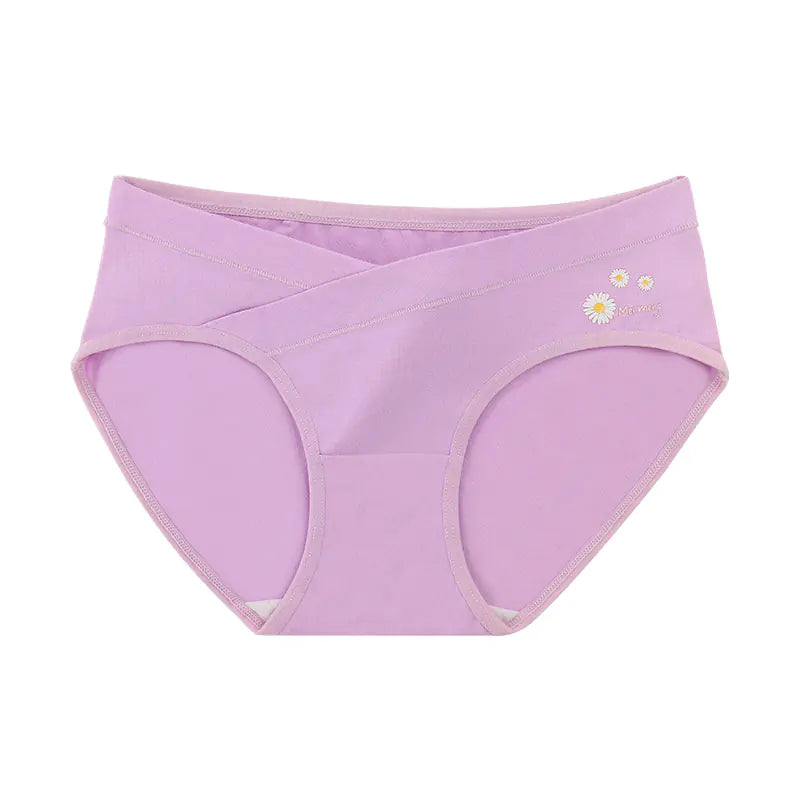Women's Floral Embroidered Maternity Panties for Comfort