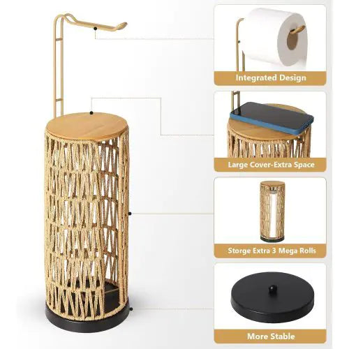 Independent Toilet Paper Holder With Storage Space