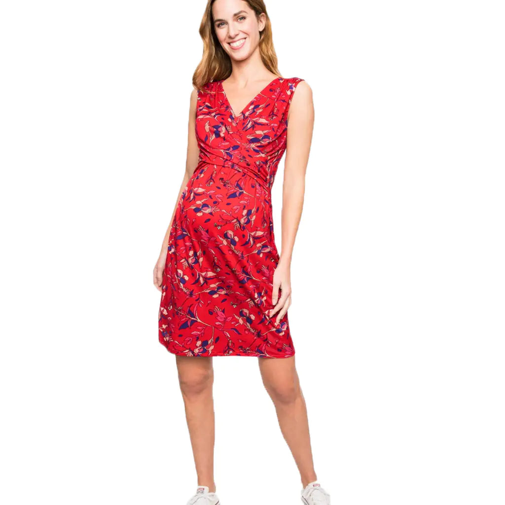 European American Sleeveless V-neck Maternity Dress