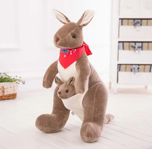 Plush Toy Kangaroo Set - Mother and Baby Figures