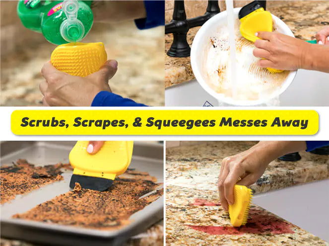 3-in-1 Silicone Cleaning Brush and Sponge Tool
