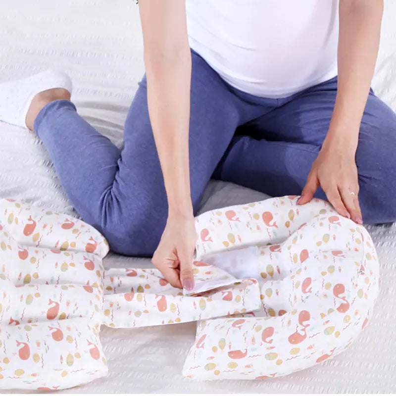 Cotton U-Shape Maternity Pillow for Pregnant Women