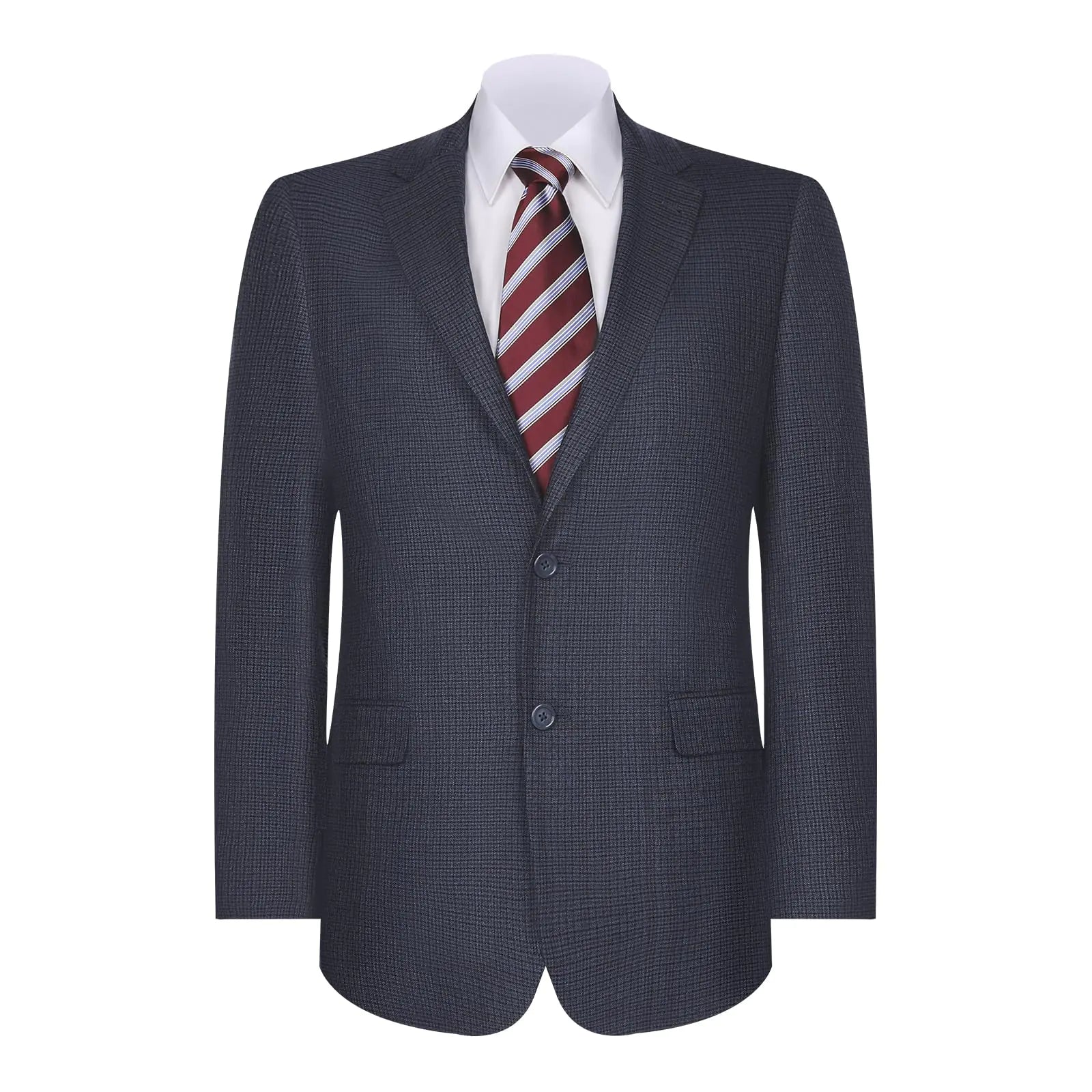 AMY ZHU Mens Plaid Blazer Checked Sport Coat 2 Button Windowpane Stretch Suit Jacket Indigo