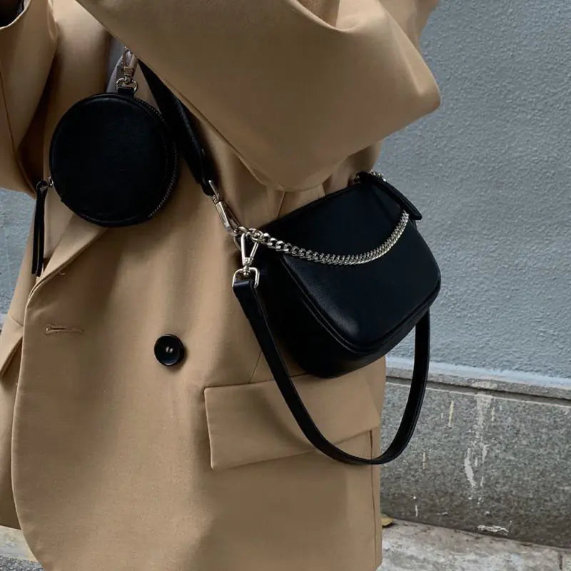 Trendy 3-in-1 Hobo Bag with Chain Strap for Women