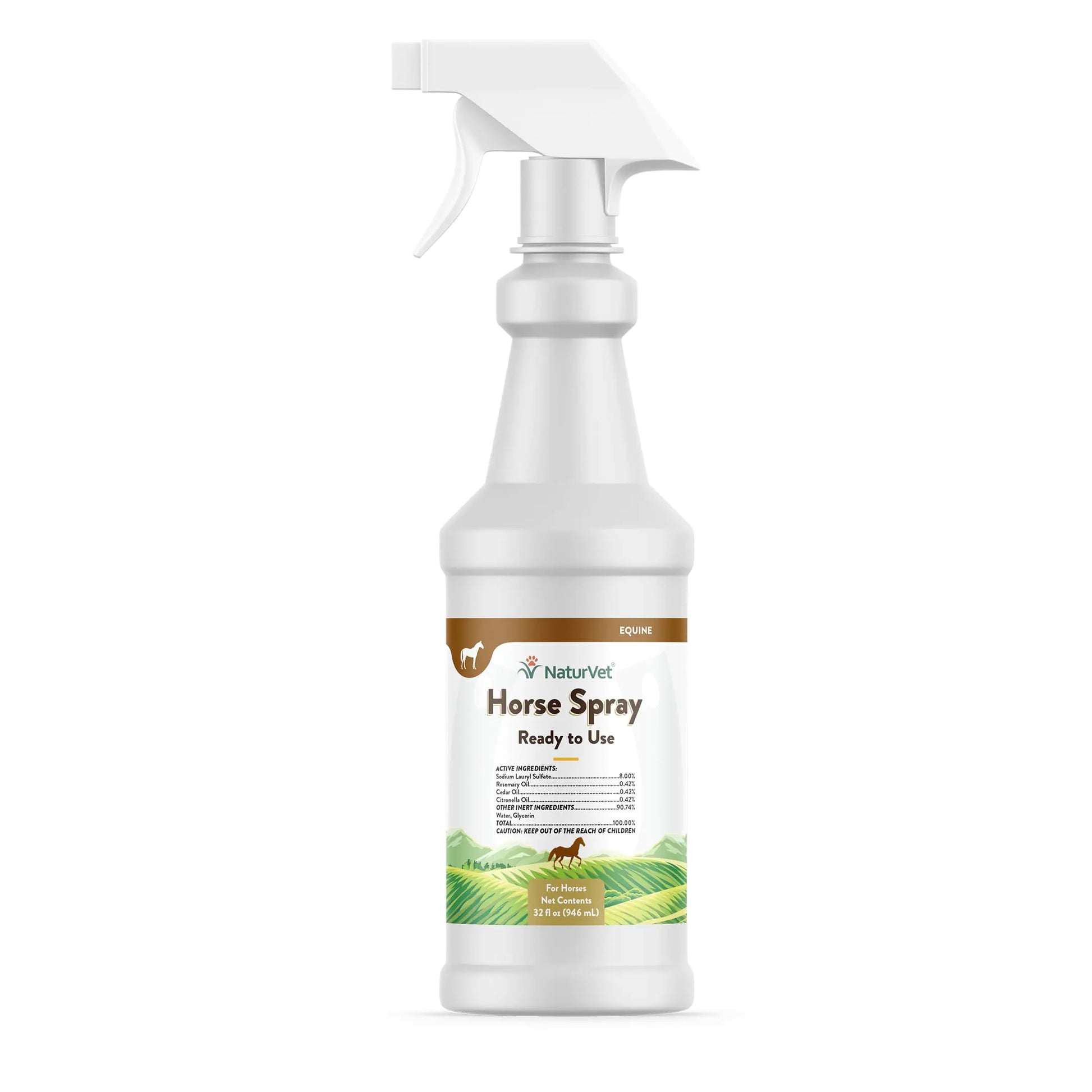 NaturVet Natural Horse Spray for Flies – for Horses Coat Legs Shoulders & Neck – Includes Citronella Rosemary Cedar Oils – Herbal Fragrance for Horses – 32 Oz.