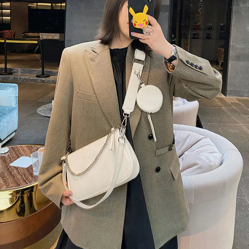 Trendy 3-in-1 Hobo Bag with Chain Strap for Women