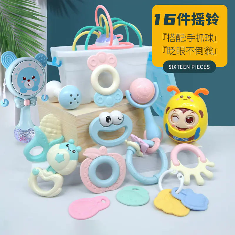 Soft Rubber Baby Grasp Ball Rattle - Sensory Toy