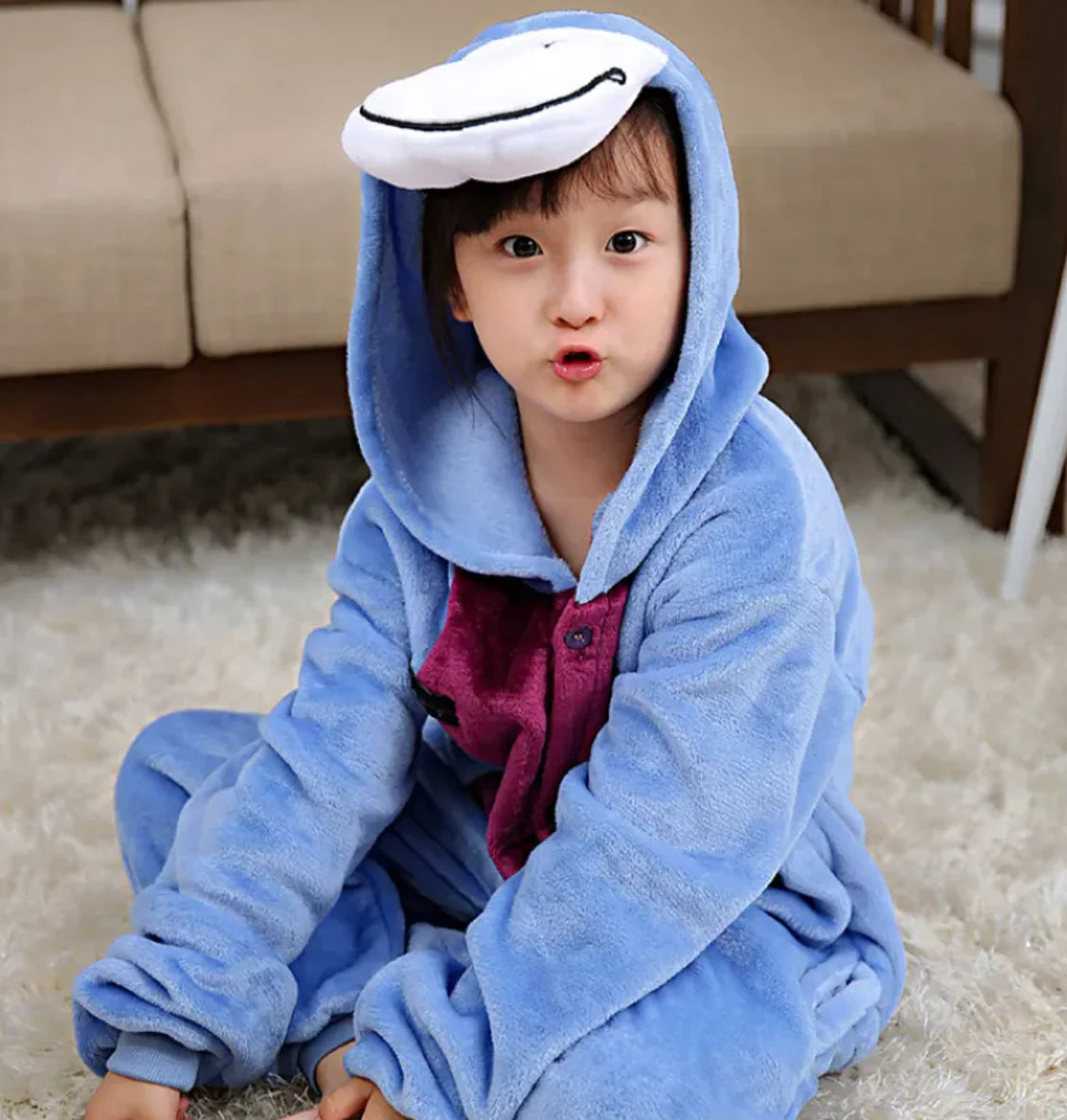 Flannel Cartoon One-Piece Pajamas