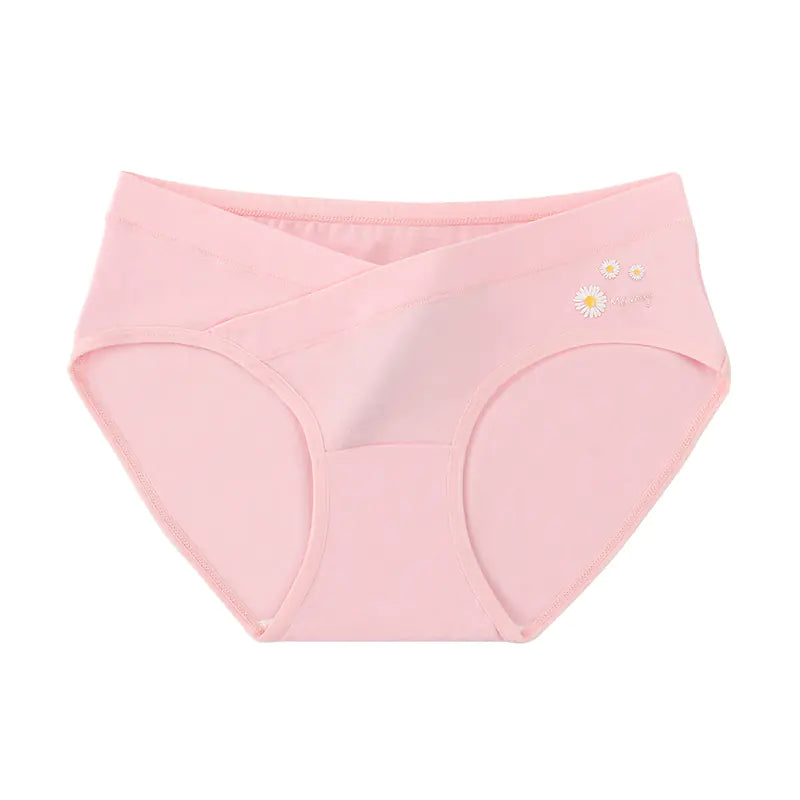 Women's Floral Embroidered Maternity Panties for Comfort