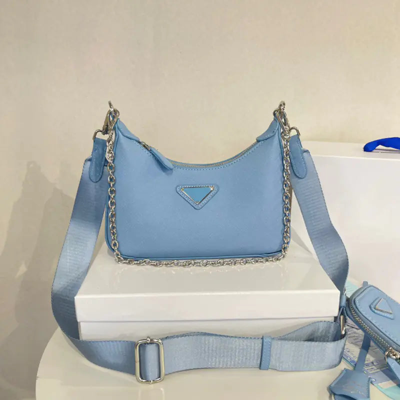 P Family 3-in-1 Nylon Chain Shoulder Bag