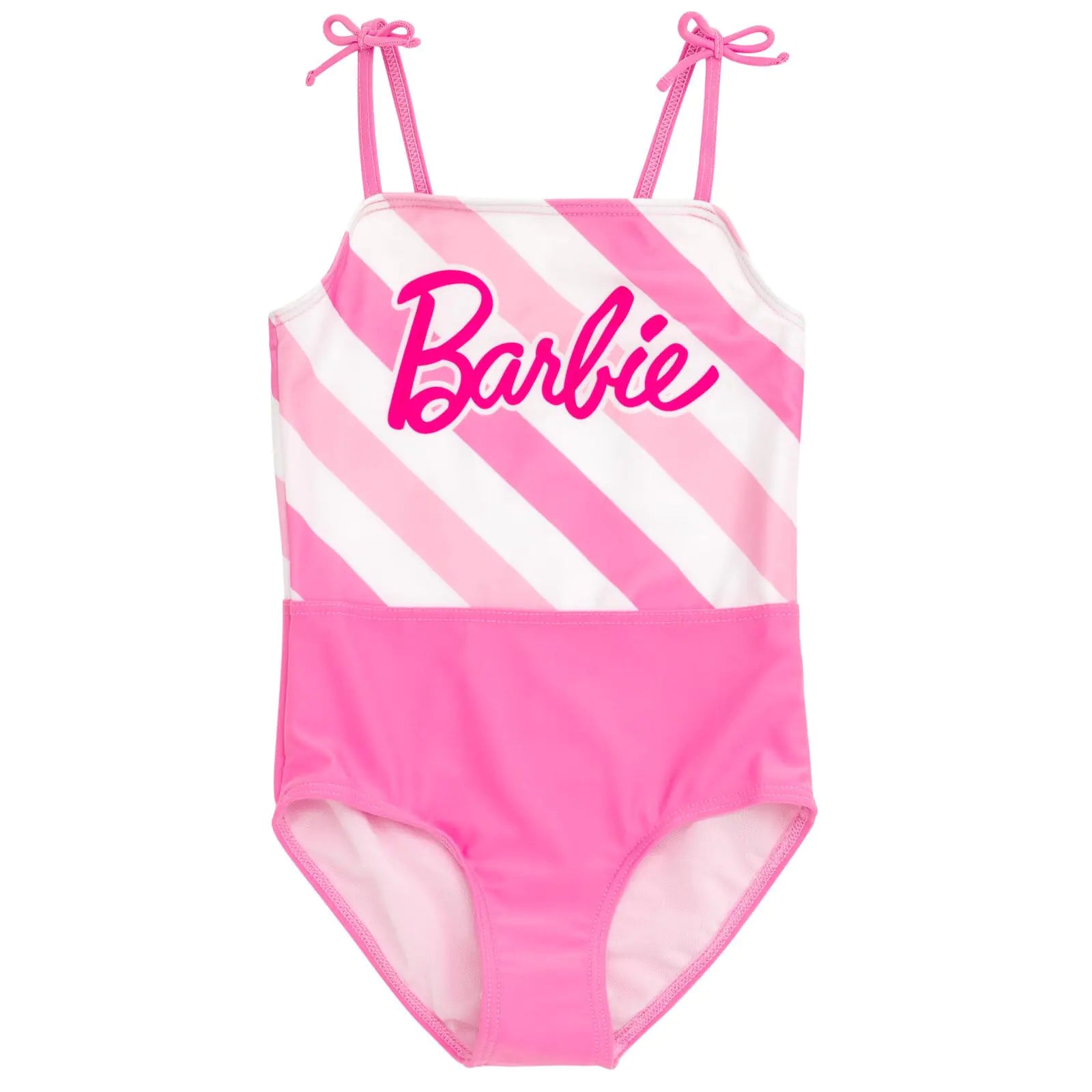 Barbie Little Girls One Piece Bathing Suit Pink/White 5