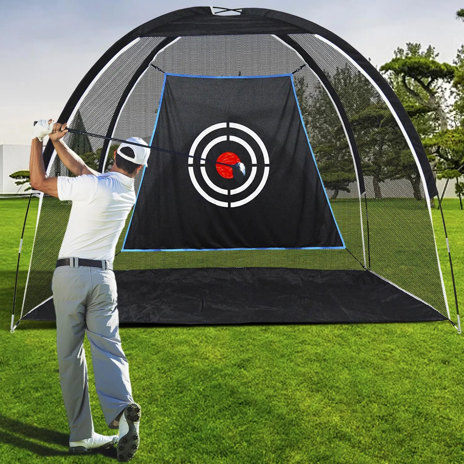 Kapler Golf Hitting Practice Nets for Backyard Driving Portable Golf Hitting Driving net for Garage Indoor Outdoor 7x5FT Golf Swing Range Net with Target & Carrying Bag Gift for Kids and Men