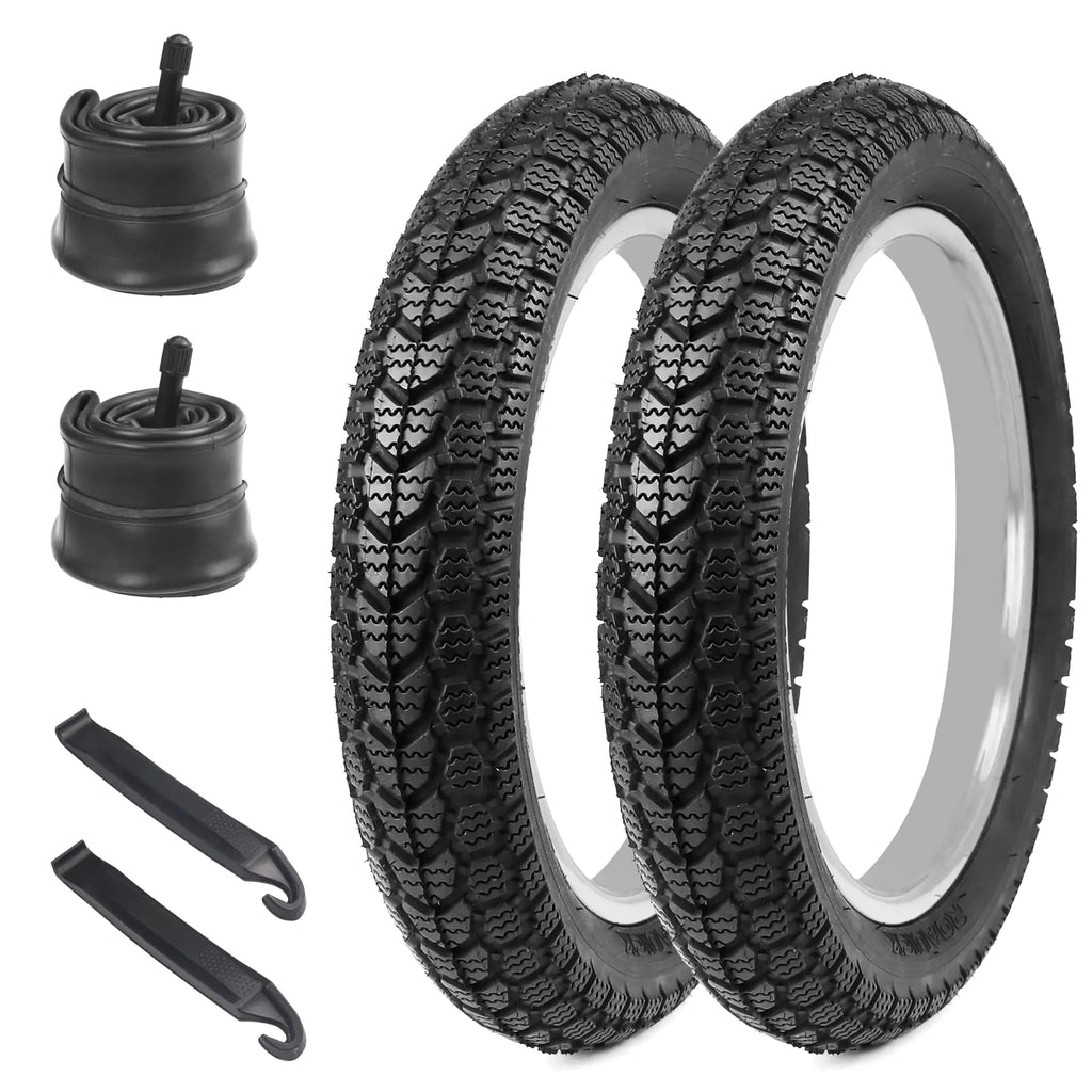 WEEROCK 14 Inch E Bike Tire Kids Bike Tires 2 Pack 14x2.125 Electric Bicycle Tires with 2 Pack 14 x 2.125/2.35 Inner Tubes Folding Replacement Bicycle Tyres for Electric Bicycle Kid Bike E-Scooter