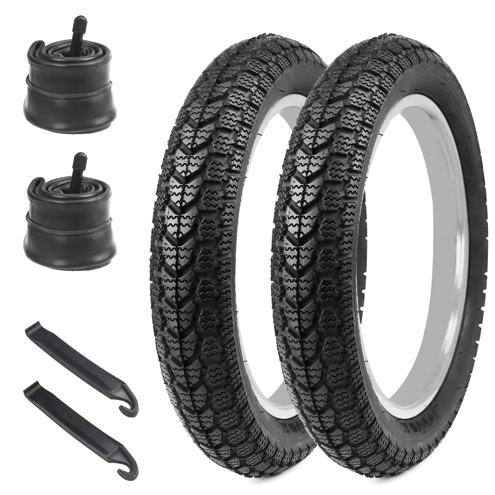 WEEROCK 14 Inch E Bike Tire Kids Bike Tires 2 Pack 14x2.125 Electric Bicycle Tires with 2 Pack 14 x 2.125/2.35 Inner Tubes Folding Replacement Bicycle Tyres for Electric Bicycle Kid Bike E-Scooter