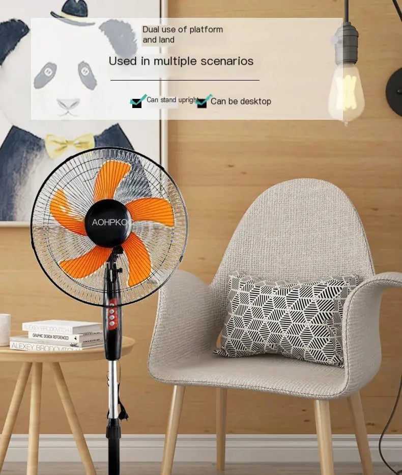 16-Inch Home Standing Fan - 220V Quiet Oscillating