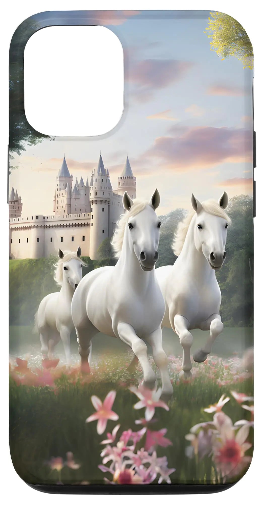 iPhone 12/12 Pro Dreamy White Horses Castlecore Case