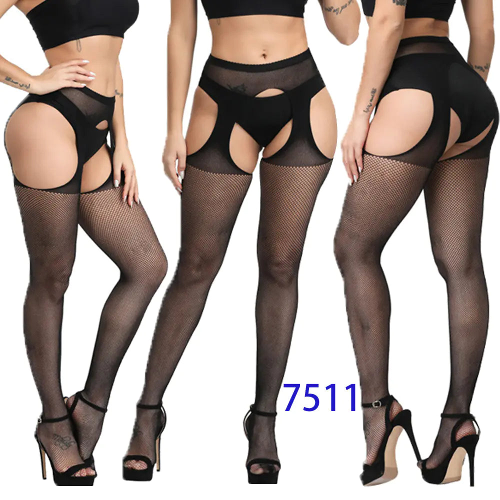 New Women's High Elasticity Open-Crotch Fishnet Stockings