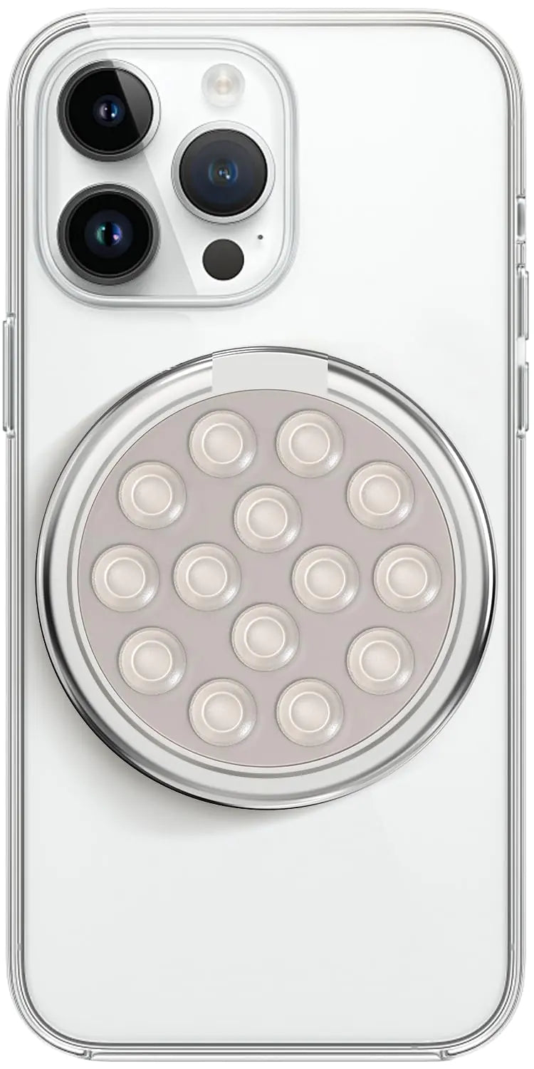 Suction Cup Phone Case Mount - Valentines Day Gifts for Men Teen 3 in 1 Cell Phone Ring Holder Finger Stand & Anti-Slip Hands-Free Silicone Sticky Strong Grip Holder for Selfies & VideosTransparent