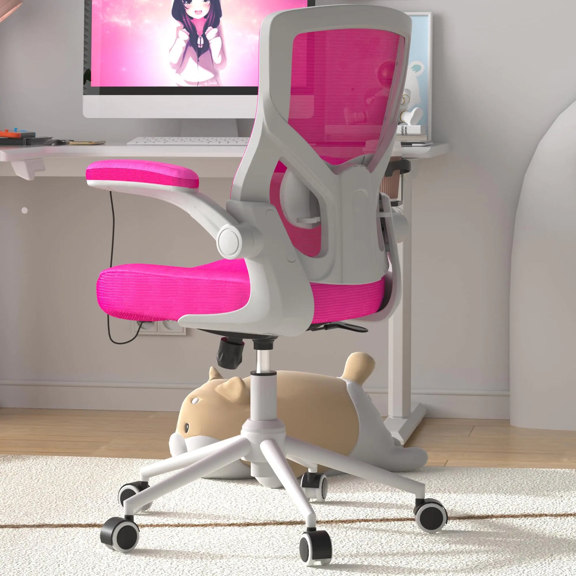 CYKOV Office Chair High Back Desk Chair Adjustable Height and Ergonomic Design Home Office Computer Chair Executive Lumbar Support Padded Flip-up Armrest Swivel Task Chair