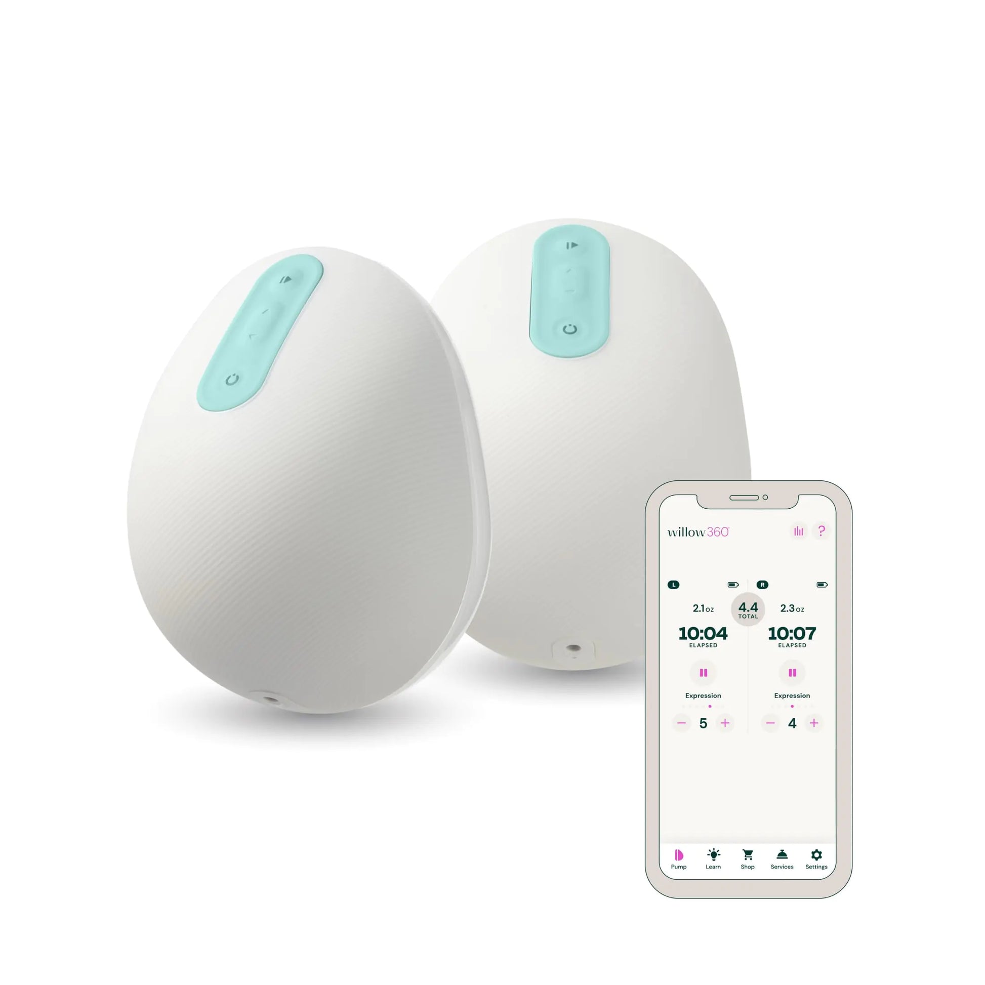 Willow 360 - Wearable Breastfeeding Pump - Hands Free Breast Pump - The only Leak-Proof Wearable Breast Pump - 7 Levels of Hospital Grade Suction Strength App Compatible - Postpartum Essentials