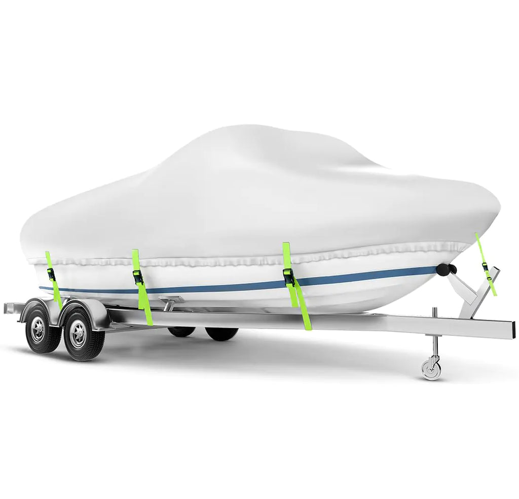 Boat Cover 20-22ft Waterproof 900D Heavy Duty Boat Cover PU Marine Grade Polyester Boat Covers 20-22ft Fits 20-22ft Bass Boat V-Hull Tri-Hull Runabout Jon Boat Fishing Boat Trailerable Boat