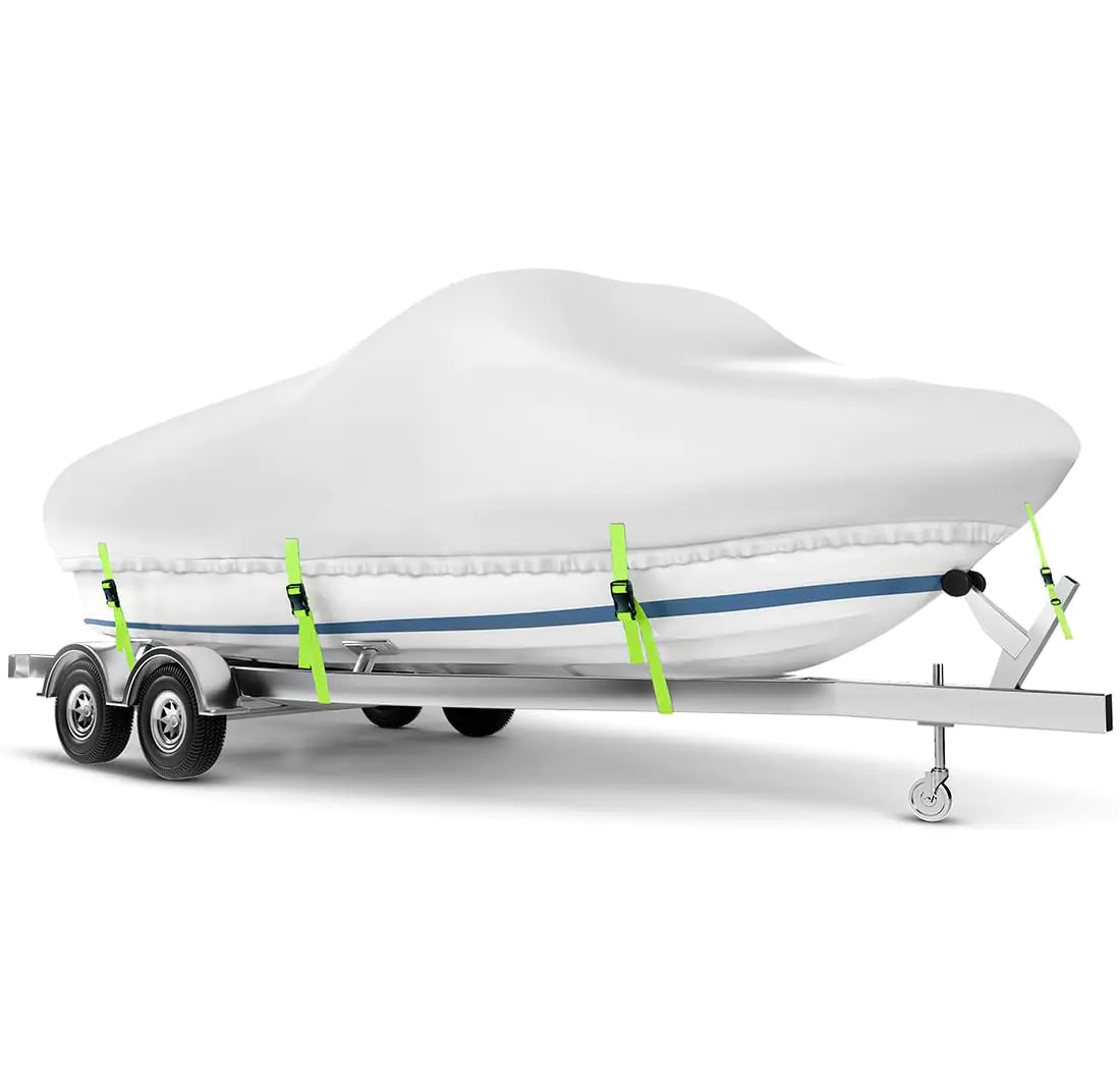 Boat Cover 20-22ft Waterproof 900D Heavy Duty Boat Cover PU Marine Grade Polyester Boat Covers 20-22ft Fits 20-22ft Bass Boat V-Hull Tri-Hull Runabout Jon Boat Fishing Boat Trailerable Boat