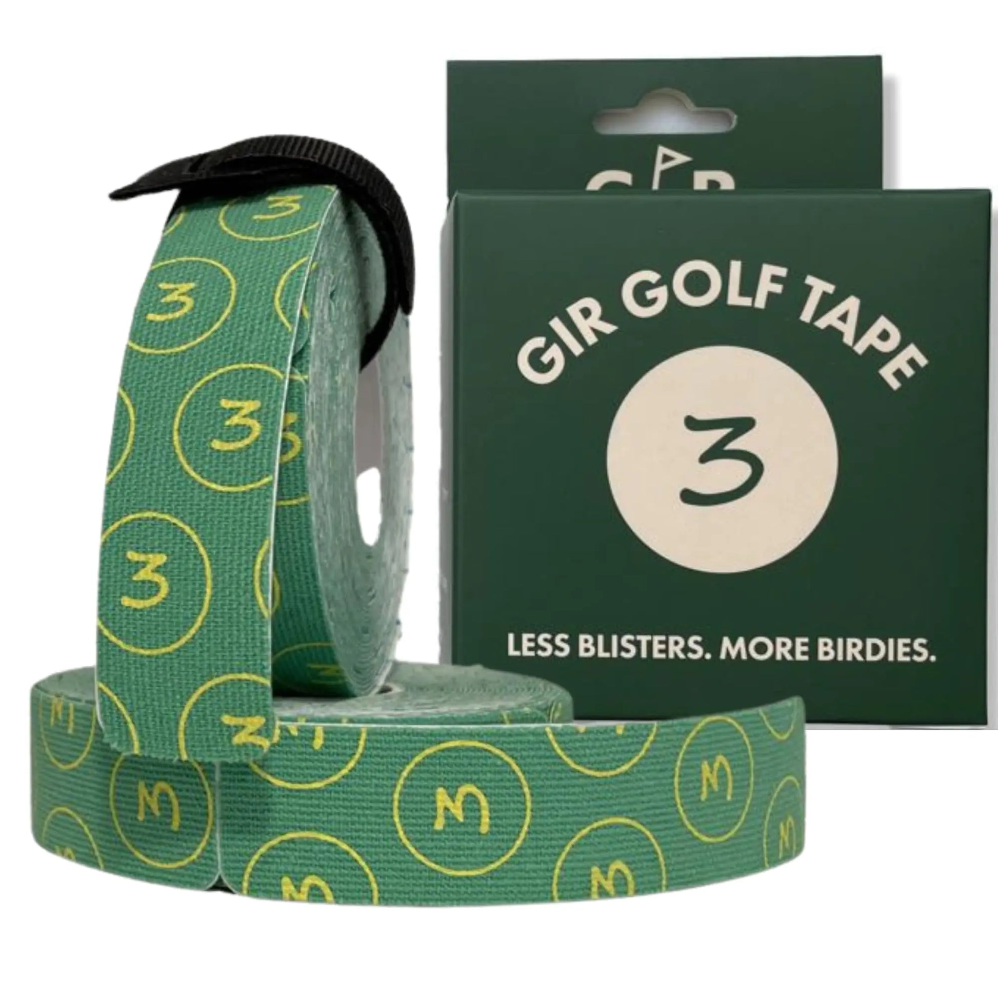 GIR Golf Tape - Golf Blister Tape - 2 Pack for Protection Against Blisters & Hot Spots on Hands & Fingers Flexible Waterproof Pre-Cut Golf Finger Tape Sports Athletic Tape 4 Way Stretch