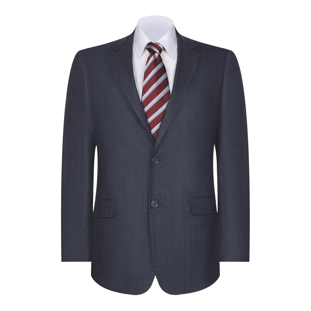 AMY ZHU Mens Plaid Blazer Checked Sport Coat 2 Button Windowpane Stretch Suit Jacket Indigo