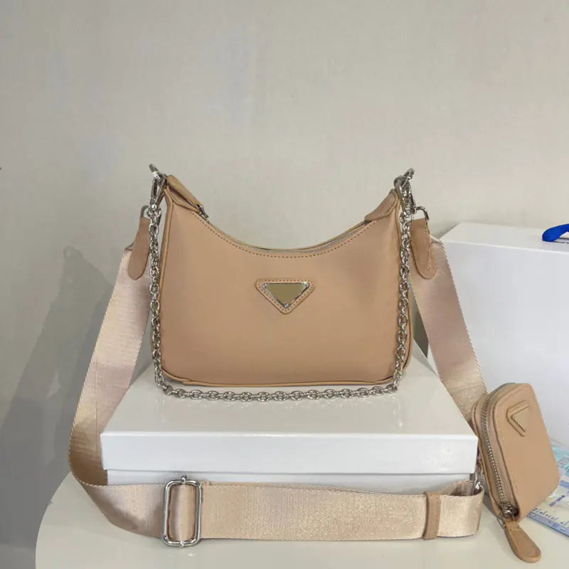 P Family 3-in-1 Nylon Chain Shoulder Bag