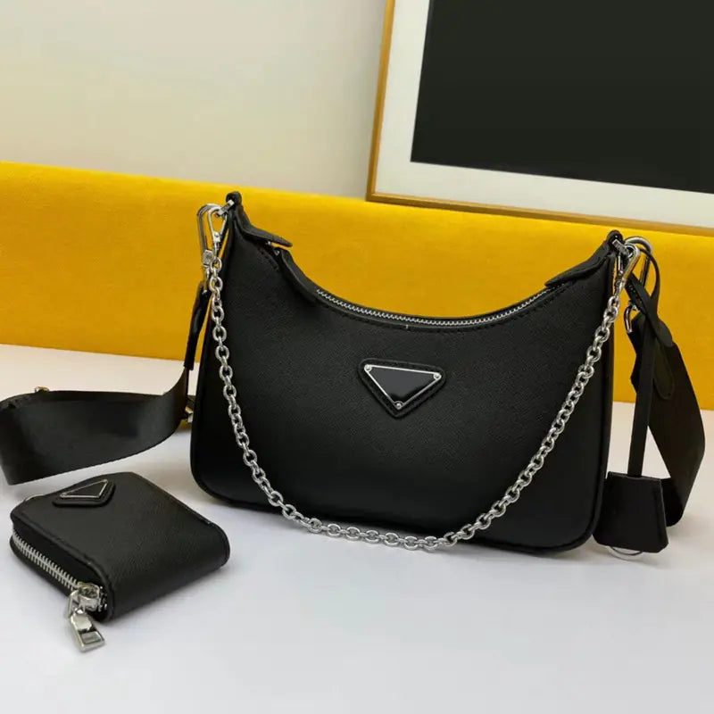 P Family 3-in-1 Nylon Chain Shoulder Bag