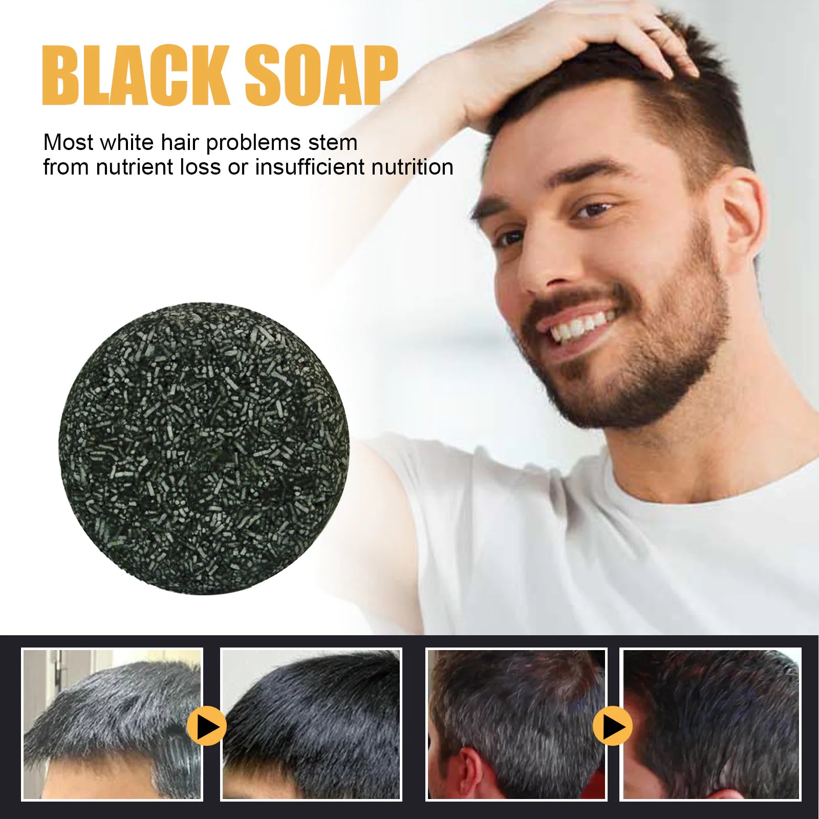 Black Thickening Hair Care Shampoo Bar