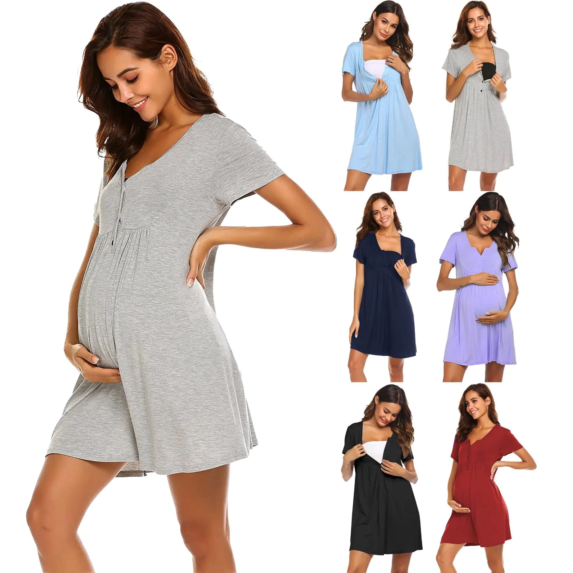 Women's Maternity Casual Nursing Dress for Summer