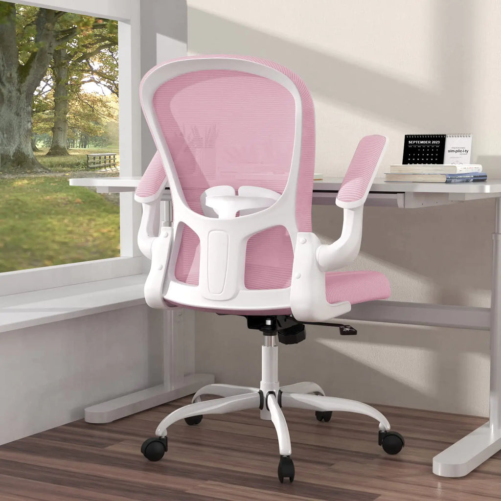 Ergonomic Office Chair Comfort Swivel Home Office Task Chair Breathable Mesh Desk Chair Lumbar Support Computer Chair with Flip-up Arms and Adjustable Height