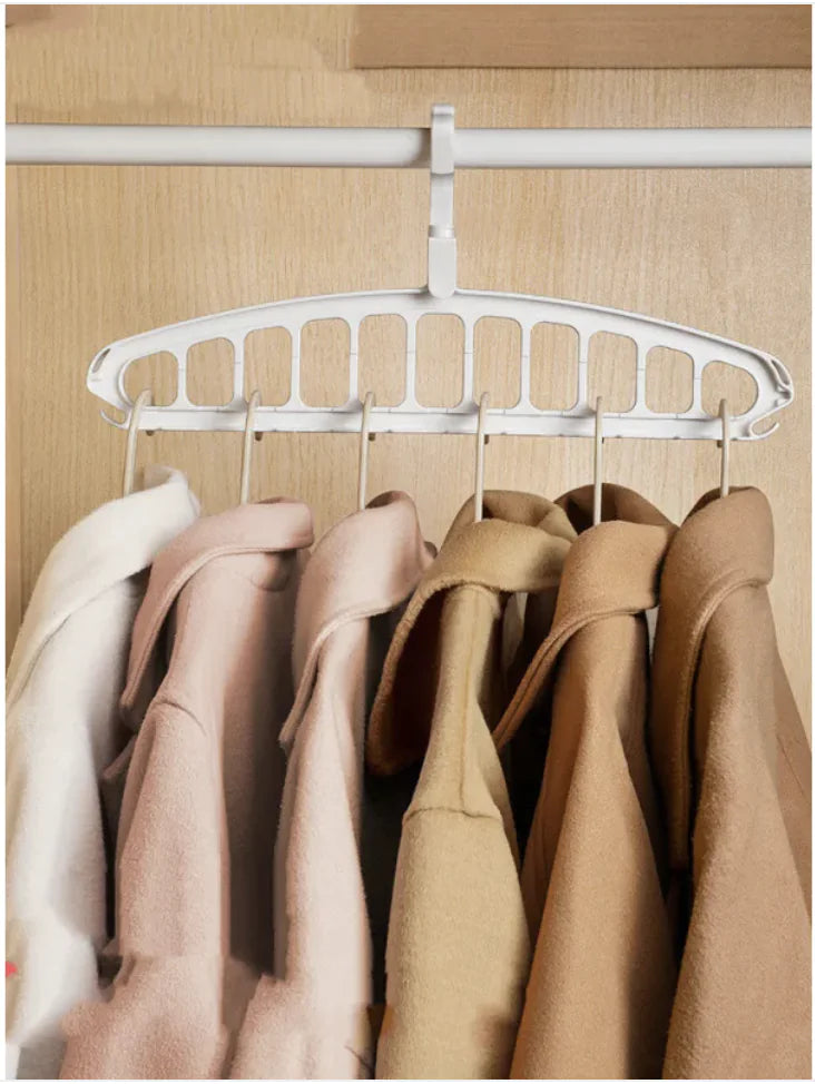 Foldable 9-Hole Clothes Rack